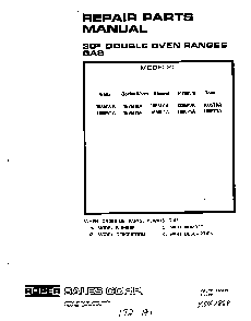 Front Cover Diagram and Parts List for 1885*0A  Roper Range