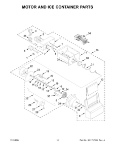 06 - Motor And Ice Container Parts Diagram and Parts List for WRS321SDHZ13  Whirlpool Refrigerator
