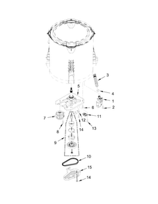 Gearcase, Motor And Pump Parts Diagram and Parts List for WTW4815EW0  Whirlpool Washer