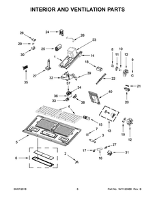 Interior And Ventilation Parts Diagram and Parts List for KMHP519ESS1  KitchenAid Microwave