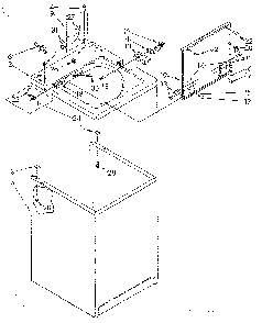Top And Cabinet Diagram and Parts List for LA5300XSN2  Whirlpool Washer