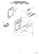 DISPENSER PARTS, OPTIONAL PARTS Diagram and Parts List for GT1PHWXPS00  Whirlpool Refrigerator