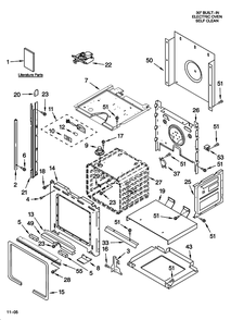 Diagram 1 Diagram and Parts List for KEBC177KSS05  KitchenAid Wall Oven