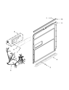 Inner Door Parts Diagram and Parts List for KDTE104ESS0  KitchenAid Dishwasher