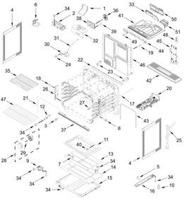 Chassis Parts Diagram and Parts List for KSGS430SPS0  Whirlpool Range