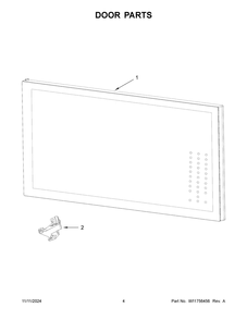 03 - Door Parts Diagram and Parts List for WMML5530RZ00  Whirlpool Microwave