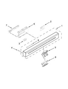 Control Panel And Latch Parts Diagram and Parts List for KDFE304DSS1  KitchenAid Dishwasher