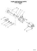 PUMP AND MOTOR Diagram and Parts List for DU400SWKW0  Whirlpool Dishwasher