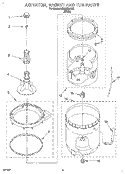 AGITATOR, BASKET AND TUB Diagram and Parts List for LBR6233AW1  Whirlpool Washer