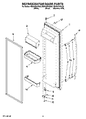 REFRIGERATOR DOOR PARTS Diagram and Parts List for ED5NHGXVQ00  Whirlpool Refrigerator