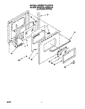 OVEN DOOR Diagram and Parts List for RB1005XYW2  Whirlpool Wall Oven