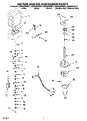 MOTOR AND ICE CONTAINER PARTS Diagram and Parts List for KSRP25FNBL01  KitchenAid Refrigerator