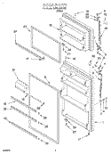 DOOR Diagram and Parts List for RT16LMXEW00  Roper Refrigerator