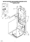 DRYER SUPPORT AND WASHER HARNESS PARTS Diagram and Parts List for LTG6234DT4  Whirlpool Washer Dryer Combo