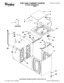 TOP AND CABINET PARTS Diagram and Parts List for 4GWTW4950YW0  Whirlpool Washer