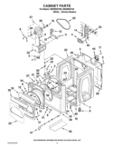 CABINET PARTS Diagram and Parts List for WED8800YW0  Whirlpool Dryer