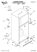 CABINET PARTS Diagram and Parts List for ET1WTKXKQ06  Whirlpool Refrigerator
