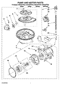PUMP AND MOTOR PARTS Diagram and Parts List for KUDS03FTSS3  KitchenAid Dishwasher