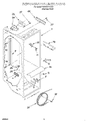REFRIGERATOR LINER Diagram and Parts List for 7GD25SFXHS00  Whirlpool Refrigerator