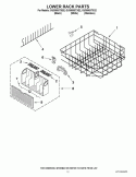 LOWER RACK PARTS Diagram and Parts List for GU3000XTXB2  Whirlpool Dishwasher