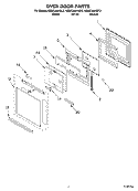 OVEN DOOR Diagram and Parts List for KEMC308HBT3  KitchenAid Microwave Oven Combo