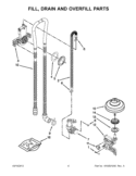 FILL, DRAIN AND OVERFILL PARTS Diagram and Parts List for WDF775SAYW2  Whirlpool Dishwasher