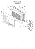 Part Location Diagram of 4393250 Whirlpool DOOR/MW