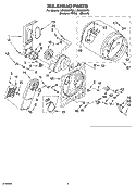 BULKHEAD PARTS Diagram and Parts List for LER6620PQ0  Whirlpool Dryer
