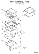 REFRIGERATOR SHELF PARTS Diagram and Parts List for KSRD22FTST02  KitchenAid Refrigerator