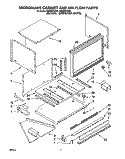 MICROWAVE CABINET AND AIR FLOW Diagram and Parts List for RM280PXAB1  Whirlpool Microwave Oven Combo