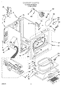 CABINET Diagram and Parts List for SGDS800JQ1  Whirlpool Dryer