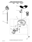 PUMP AND MOTOR PARTS Diagram and Parts List for WDF530PSYB2  Whirlpool Dishwasher
