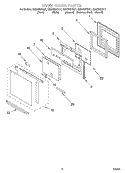 OVEN DOOR Diagram and Parts List for GMC305PDQ1  Whirlpool Microwave Oven Combo