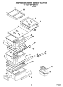 REFRIGERATOR SHELF PARTS Diagram and Parts List for BRS70BBANA01  Whirlpool Refrigerator