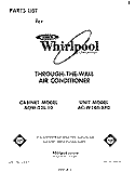 SECTION Diagram and Parts List for ACW144XP0  Whirlpool Air Conditioner