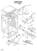 LINER PARTS Diagram and Parts List for RT18SKXRD00  Roper Refrigerator