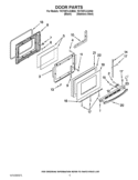 DOOR PARTS Diagram and Parts List for YGY397LXUS04  Whirlpool Range