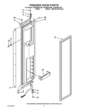 FREEZER DOOR PARTS Diagram and Parts List for KSSS36QTB04  KitchenAid Refrigerator