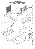 UNIT Diagram and Parts List for GT1SHTXLT01  Whirlpool Refrigerator