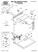 TOP AND CONSOLE PARTS Diagram and Parts List for REX6634RQ0  Roper Dryer