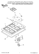 COOKTOP, BURNER AND GRATE Diagram and Parts List for SCS3014GQ1  Whirlpool Cooktop