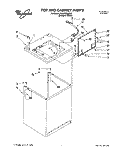 TOP AND CABINET Diagram and Parts List for 6LSP8255BQ3  Whirlpool Washer