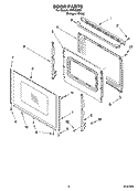 DOOR PARTS, MISCELLANEOUS PARTS Diagram and Parts List for RME32300  Roper Range