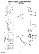 MOTOR AND ICE CONTAINER PARTS Diagram and Parts List for KSBP25INSS03  KitchenAid Refrigerator
