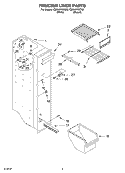 FREEZER LINER PARTS Diagram and Parts List for CS25AFXKQ02  Crosley Refrigerator