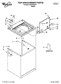 TOP AND CABINET PARTS Diagram and Parts List for 1CLXR7244PT1  Whirlpool Washer