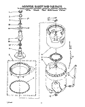 AGITATOR, BASKET AND TUB Diagram and Parts List for LA9800XTW1  Whirlpool Washer