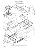 SHELF PARTS Diagram and Parts List for KFXL25RYMS2  KitchenAid Refrigerator