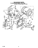 BULKHEAD Diagram and Parts List for LGC6646AQ0  Whirlpool Dryer