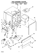TUB ASSEMBLY PARTS Diagram and Parts List for TUD6710PQ2  Estate Dishwasher